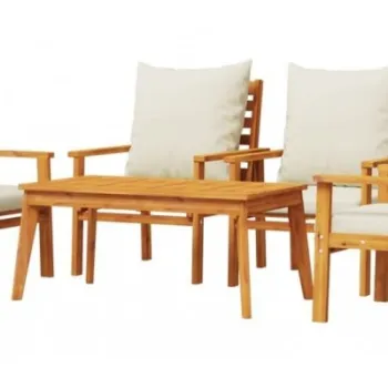 Set mobilier de gradina din lemn masiv acacia, cu perne incluse, pentru 4 persoane imagine