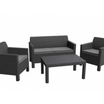 Set Mobilier de gradina Orlando cu masa mare - Grafit/Gri-Rece imagine