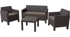 Set Mobilier de gradina Orlando cu masuta de cafea - Maro/Gri-Taupe imagine