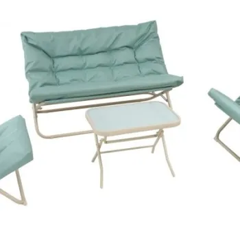 Set mobilier de terasa   gradina Briza canapea + masa + 2 fotolii, Verde imagine