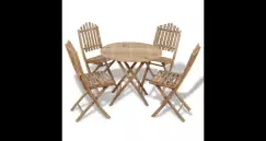 Set mobilier exterior pliabil din bambus 1 masa+4 scaune imagine