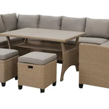 Set mobilier gradina Baxter coltar, masa si 2 taburete imagine