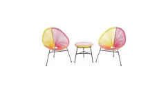 Set mobilier gradina/terasa CORFU Multicolor, 2 fotolii si masuta imagine