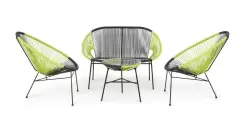 Set mobilier terasa/gradina CORFU 2 fotolii, canapea si masuta,verde imagine