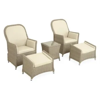 Set mobilier terasa si gradina ERIN cu 2 fotolii recliner, 2 taburete si masuta, 4 locuri imagine