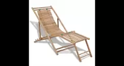 sezlong din lemn de bambus imagine