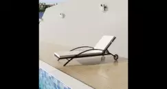 sezlong din poliratan negru imagine