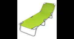 sezlong verde mar pliabil pentru plaja, cu spatar reglabil imagine