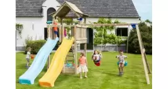 Spatiu de joaca Pagoda cu doua tobogane si leagane BlueRabbit 2.0 imagine