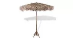 Umbrela din bambus cu umbrar din frunze de bananier, 210 cm imagine