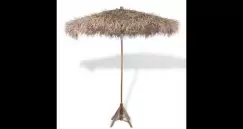 Umbrela din lemn de bambus si acoperis din frunze de bananier 270 cm imagine