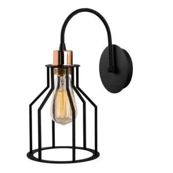 Aplica de perete Alacati N-1099, Noor, 27 x 34 cm, 1 x E27, 100W, negru imagine