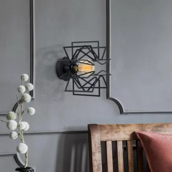 Aplica de perete, Alby, 525NOR3164, Metal, Negru imagine