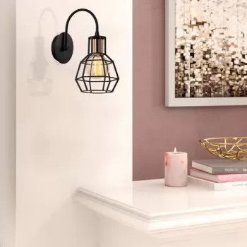 Aplica de perete, Alby, 525NOR3180, Metal, Negru/Bronz imagine