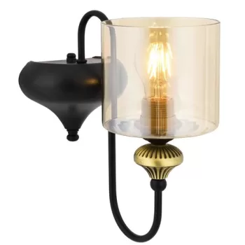 Aplica de perete, AP-4161-1E, Aurora, 22 x 14 x 18 cm, 1 x E27, 60W, negru/aramiu antic imagine