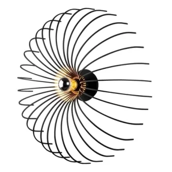 Aplica de perete Aspendos N-643, Noor, 16 x 56 cm, 1 x E27, 100W, negru imagine