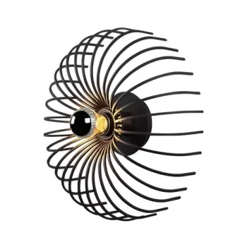 Aplica de perete Aspendos N-645, Noor, 12 x 36 cm, 1 x E27, 100W, negru imagine