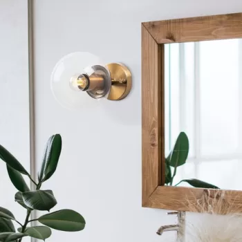 Aplica de perete, Atmaca - 10235, Fulgor, 15 x 15 x 24 cm, 1 x E14, 15W, aramiu antic imagine