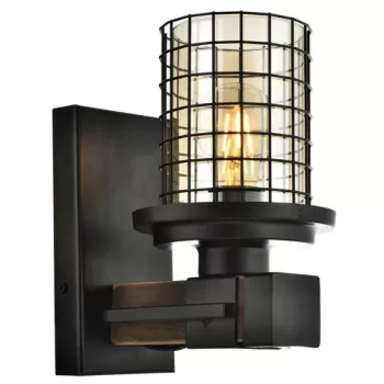 Aplica de perete, Aurora, 301AUR1517, Metal, Negru/Auriu imagine