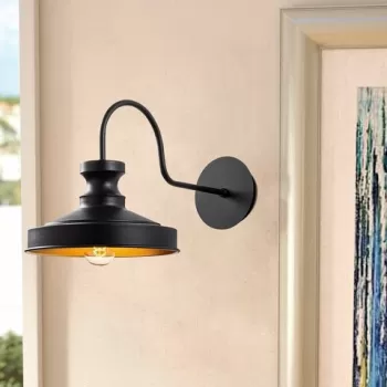 Aplica de perete, Berceste - 182BLACK-A, Sheen, 22 x 42 x 23 cm, 1 x E27, 40W, negru imagine