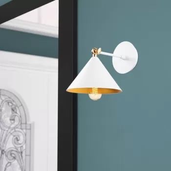 Aplica de perete, Berceste - 185WHITE-A, Sheen, 19 x 29 x 20 cm, 1 x E27, 40W, alb imagine