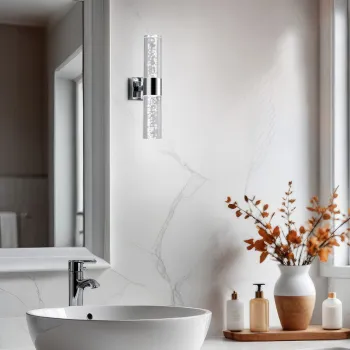 Aplica de perete Bolsa, TRIO, 7x30 cm, 3W, 2x SMD LED, metal, argintiu imagine