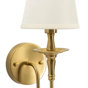 Aplica de perete Bucharest, Mauro Ferretti, 1 x E14, 20W, 15x22x38 cm, fier, auriu/alb imagine