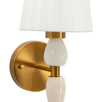 Aplica de perete Budapest, Mauro Ferretti, 1 x E14, 20W, 16x20x46 cm, fier, auriu/alb imagine