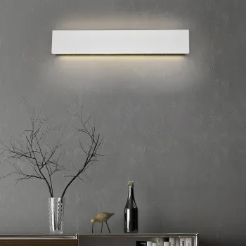 Aplica de perete Concha, TRIO, 47x8 cm, 9W, 2x LED, metal, alb mat imagine
