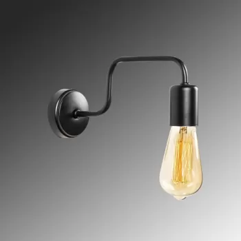 Aplica de perete, Denge - 3433, Opviq, 28 x 4 x 11 cm, 1 x E27, 40W, negru imagine