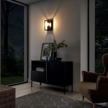 Aplica de perete ELTAP, Furtim, 15x17x30 cm, 1xE27, 15W, otel, negru imagine