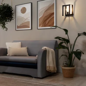 Aplica de perete ELTAP, Giorri, 20x18x25 cm, 1xE27, 15W, otel, negru imagine