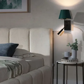 Aplica de perete ELTAP, Vespillo, 26x18x38 cm, 1xE27, 1xG9, 15W/8W, otel/PVC, verde/auriu imagine