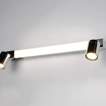 Aplica de perete Enrico, TRIO, 60x6x18 cm, 6.5W / 4.9W, 1x SMD / 2x GU10, metal, argintiu imagine