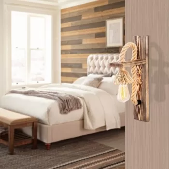 Aplica de perete, Erebos - 117-A, Lustro, 9 x 18 x 45 cm, 1 x E27, 40W, natural imagine