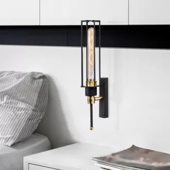 Aplica de perete, Fellini - MR - 876, Alby, 8 x 10 x 36 cm, 1 x E27, 40W, negru imagine