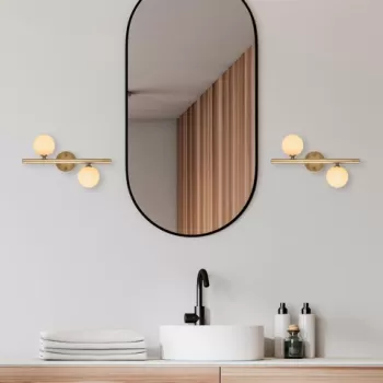 Aplica de perete, Fulgor, 942FLG1282, Metal, Auriu imagine