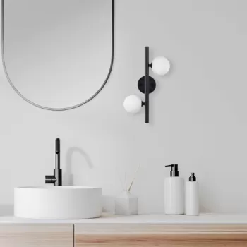 Aplica de perete, Fulgor, 942FLG1283, Metal, Alb/Negru imagine