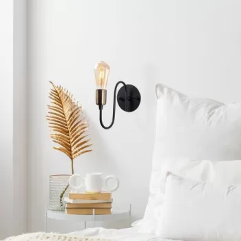 Aplica de perete, Fulgor, 942FLG1304, Metal, Negru/Maro antic imagine