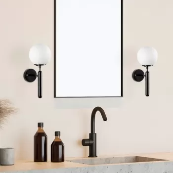 Aplica de perete, Fulgor, 942FLG1312, Metal, Alb/Negru imagine