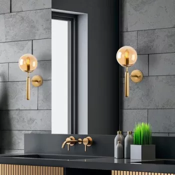 Aplica de perete, Fulgor, 942FLG1314, Metal, Auriu imagine