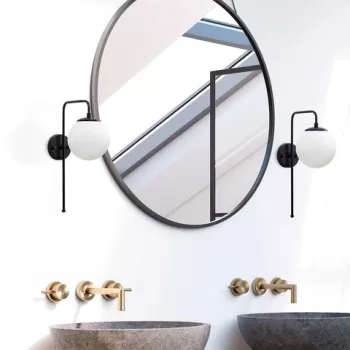 Aplica de perete, Fulgor, 942FLG1330, Metal, Alb/Negru imagine