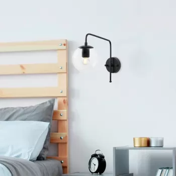 Aplica de perete, Fulgor, 942FLG1333, Metal, Alb/Negru imagine