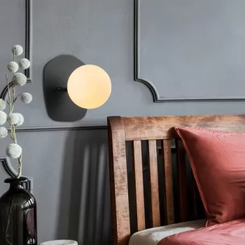 Aplica de perete, Fulgor, 942FLG1379, Metal, Negru / Crem imagine