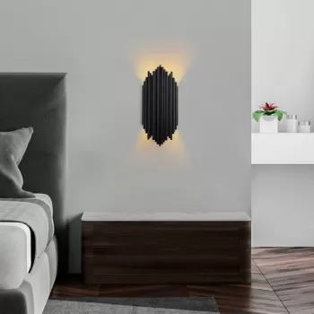 Aplica de perete, Fulgor, 942FLG1869, Metal, Negru imagine