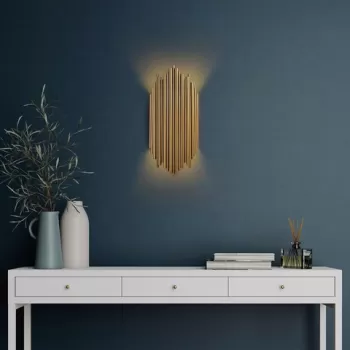 Aplica de perete, Fulgor, 942FLG1870, Metal, Auriu imagine