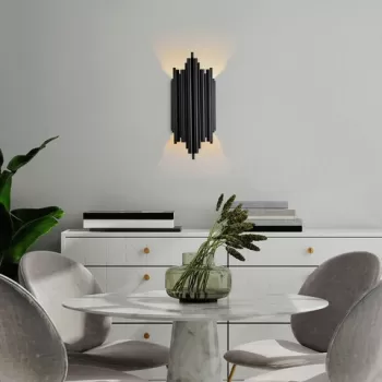 Aplica de perete, Fulgor, 942FLG1875, Metal, Negru imagine