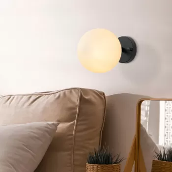 Aplica de perete, Fulgor, 942FLG2110, Metal, Negru / Crem imagine