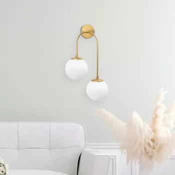 Aplica de perete, Fulgor, 942FLG2120, Metal, Auriu imagine