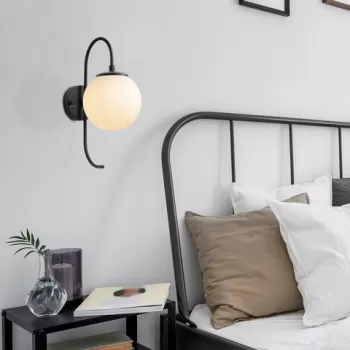 Aplica de perete, Fulgor, 942FLG2126, Metal, Negru / Crem imagine